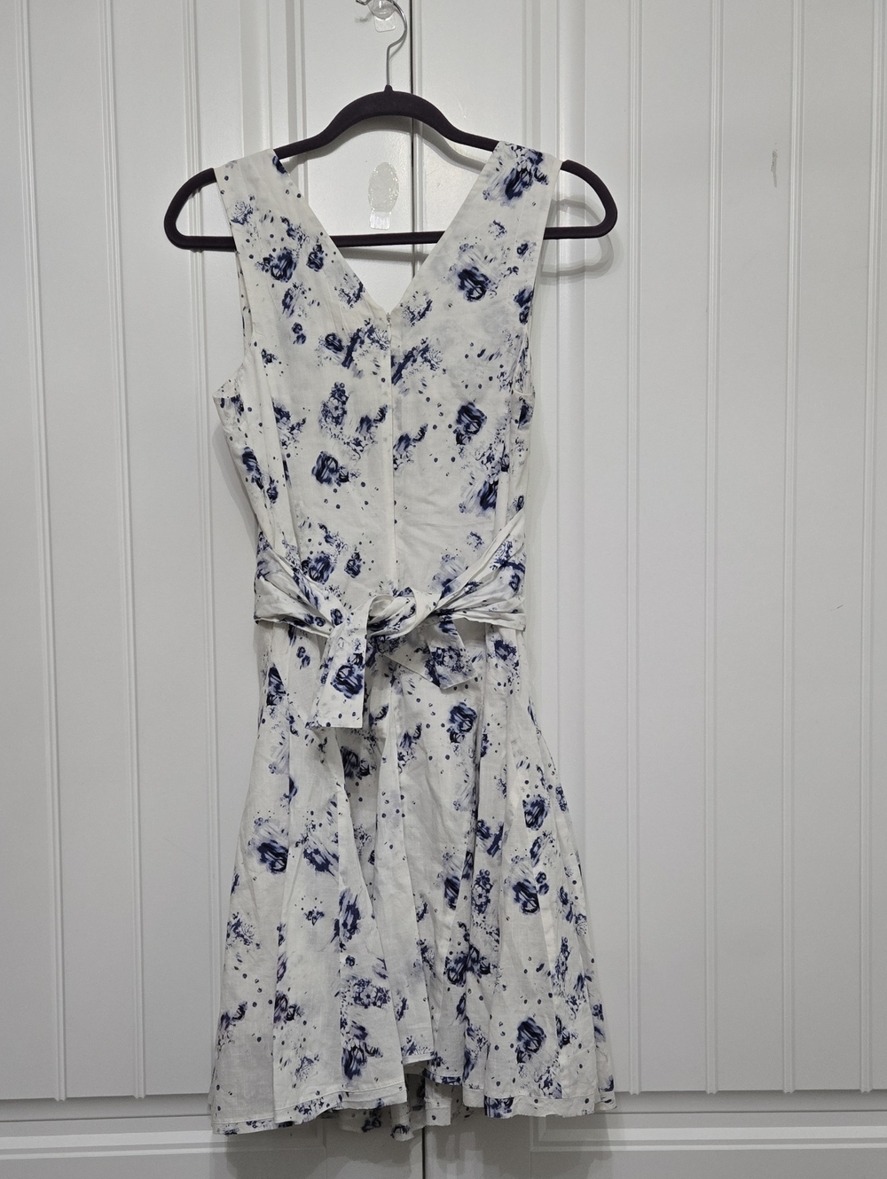 Rebecca Taylor Sleeveless Meteor Dress Blue White TieTag Size 6 - Picture 8 of 13